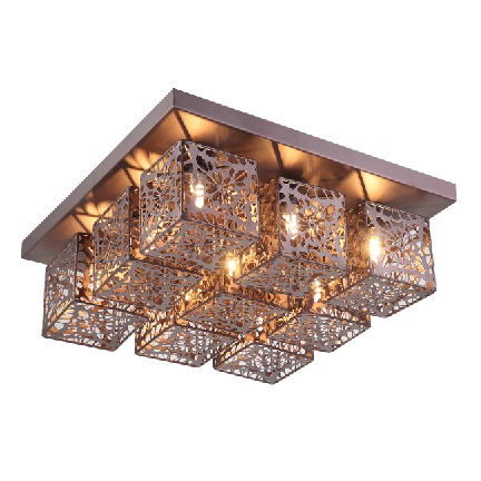 Industrial rustic brown flush mount ceiling light