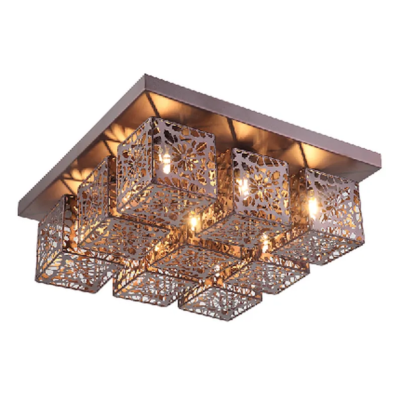 Industrial rustic brown flush mount ceiling light