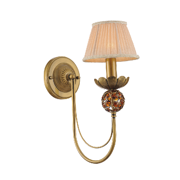 European traditional retro crystal wall lamp E14