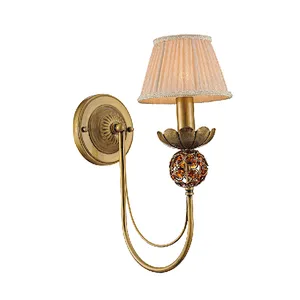 European traditional retro crystal wall lamp E14