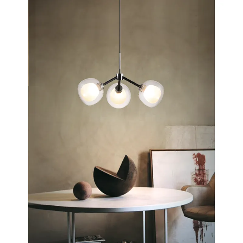 Europe modern contracted 3 lights glass pendant light