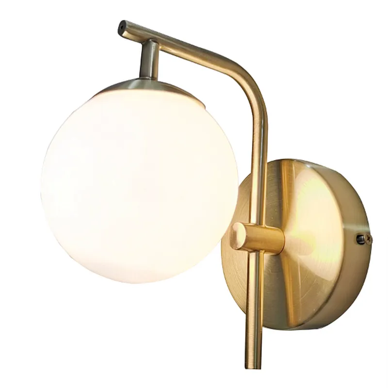 Nordic modern creative luxury sand gold bedside wall lamp
