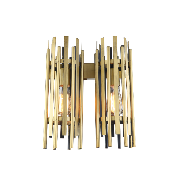 American industrial style iron 2 lights gold wall lamp