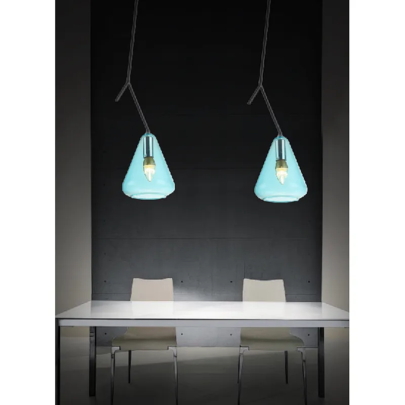 Nordic modern simple smoke grey glass pendant light