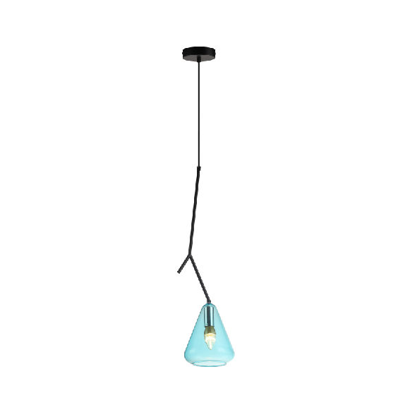 Chinese modern simple blue glass pendant lighting fixture