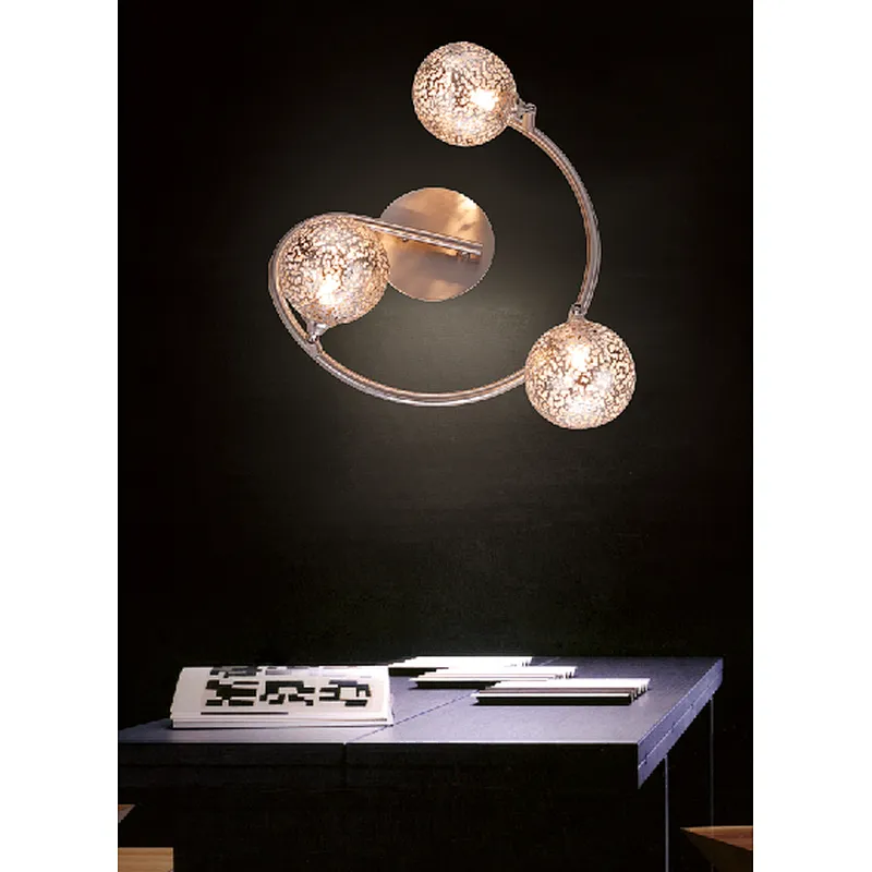 European classic fancy sand silver 3 lights wall lamp