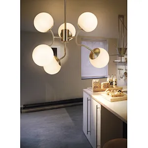 Nordic style modern white glass chandelier pendant lamp