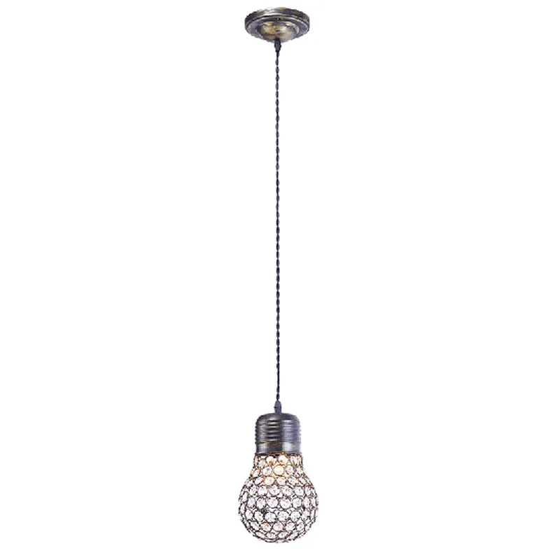 American style vintage small crystal bulb pendant light