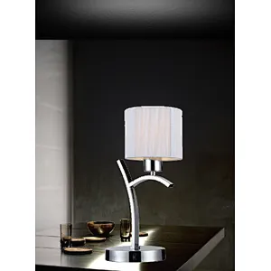 European style classic chrome table lamp E14 with fabric