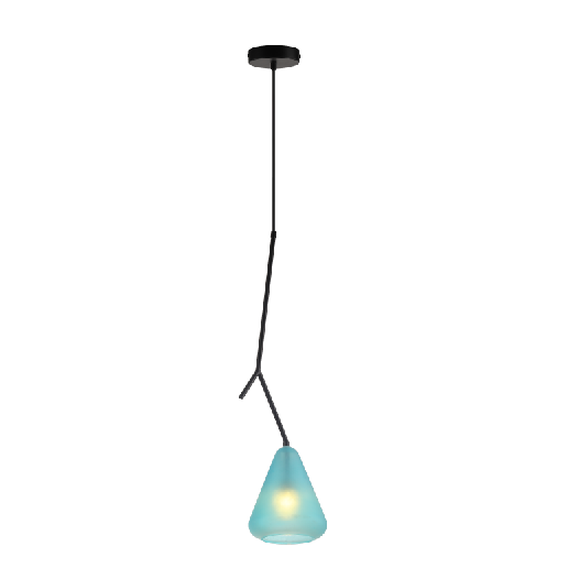 Frosted blue glass pendant light for dining coffee shop