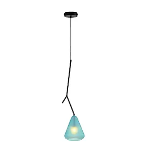 Frosted blue glass pendant light for dining coffee shop