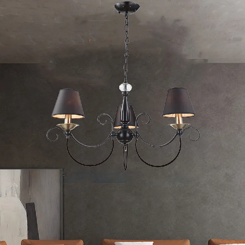 European traditional painting chandelier lamp classical black chandeliers