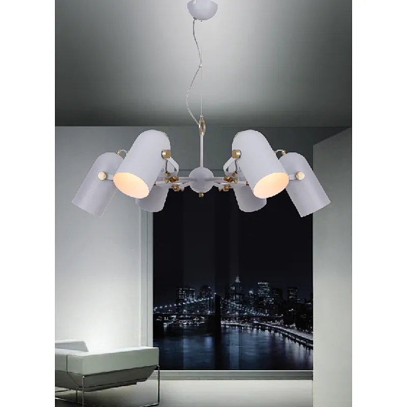 American modern iron art matte white painting chandelier