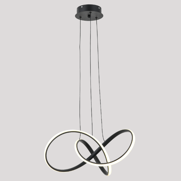 Nordic modern creative 42W matt black aluminum LED pendant light