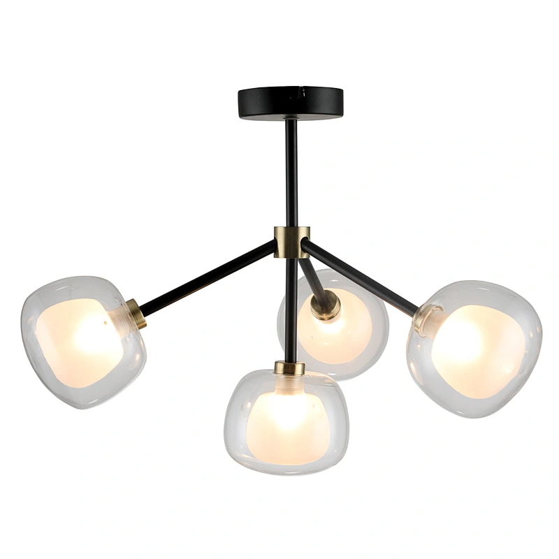 Nordic modern contracted 4 lights glass ceiling lamp indoor