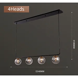 Nordic modern fashion 4 lights black ceiling pendant light