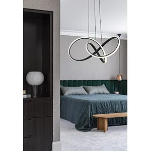 Nordic modern creative 42W matt black aluminum LED pendant light