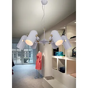 American modern matte white 6 heads metal chandelier lamp