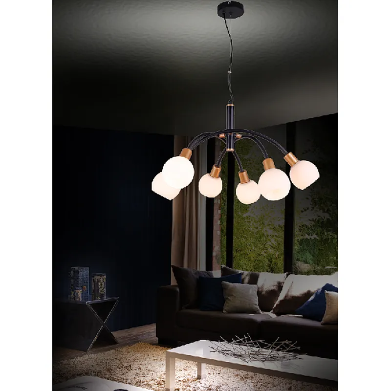 Nordic modern simple white glass chandelier pendant light