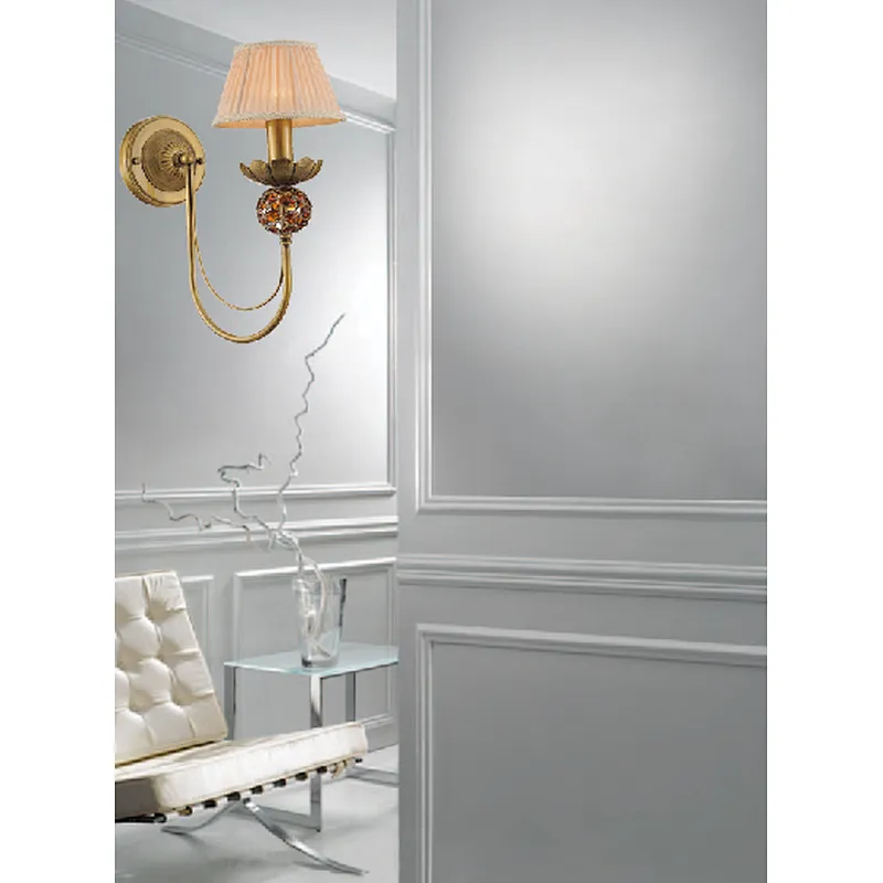 European traditional retro crystal wall lamp E14
