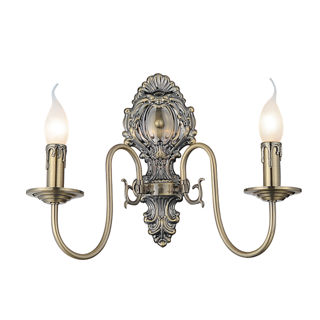 Nordic traditional antique brass iron art candle wall lamp