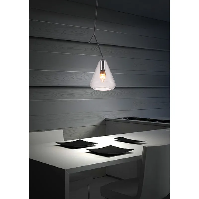 Nordic modern simple smoke grey glass pendant light