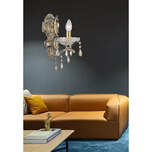 European traditional classic candle crystal wall lamp E14