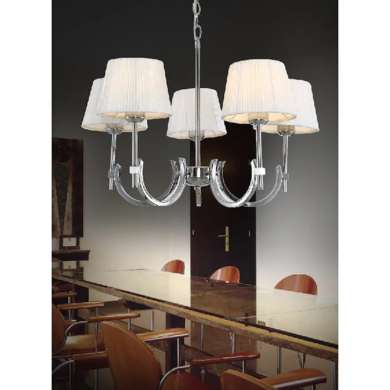 European modern 5 heads indoor chrome main chandelier