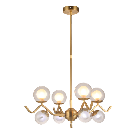 Nordic modern luxury 8 lights chandelier copper lighting