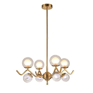 Nordic modern luxury 8 lights chandelier copper lighting