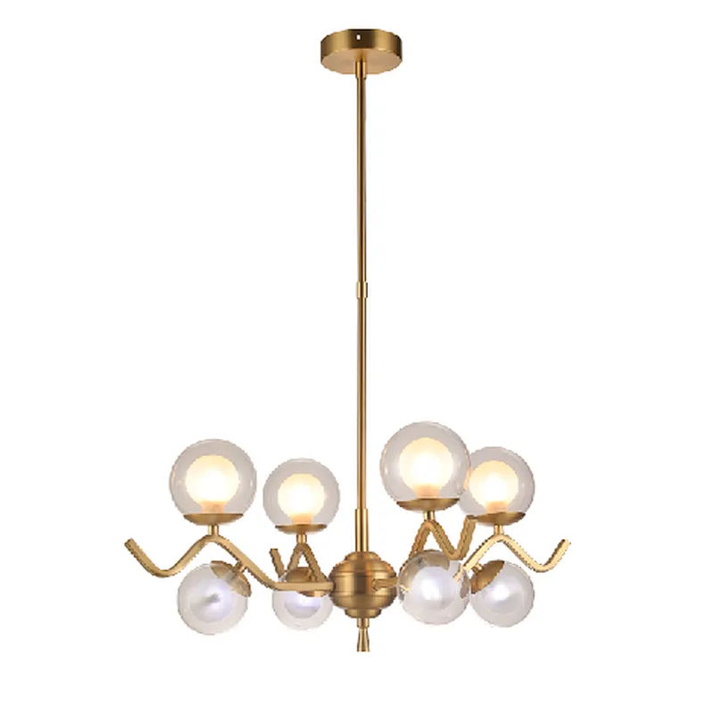 Nordic modern luxury 8 lights chandelier copper lighting