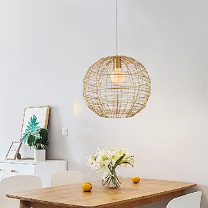 Industrial rustic painting cage light metal ball dining pendant light