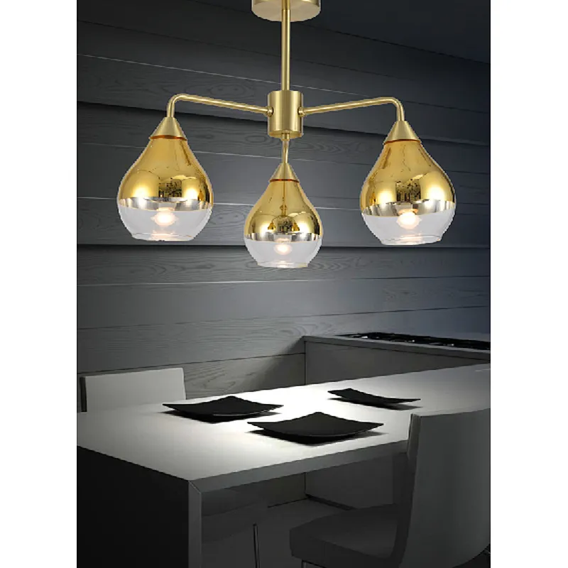 High quality Dubai Style luxury modern glass ceiling light gold