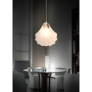 2023 Italian style modern luxury frosted pendant lamp with glass shell shade