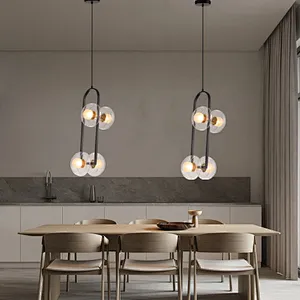 Zhongshan factory modern simple pendant light with glass shade G9 dining pendant lamp