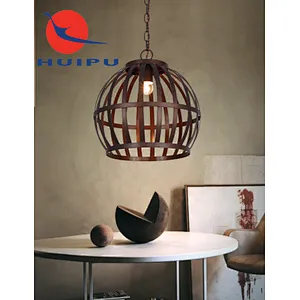 Nordic style retro metal cage painting pendant light E27