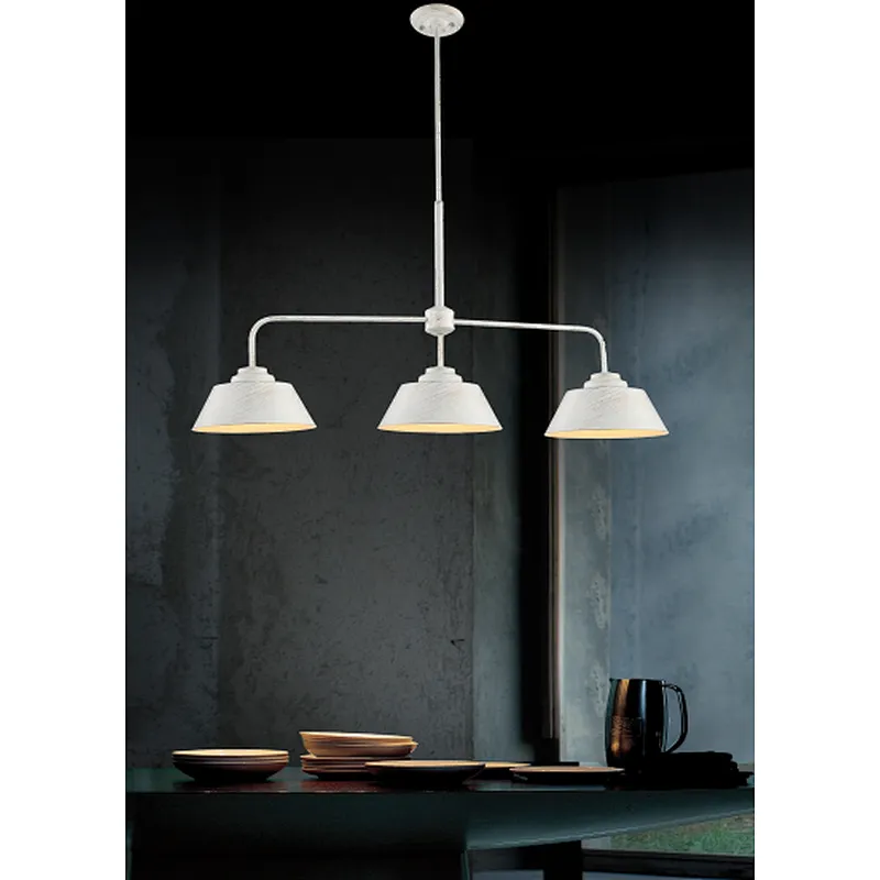 Vintage white brushed gold metal painting pendant light