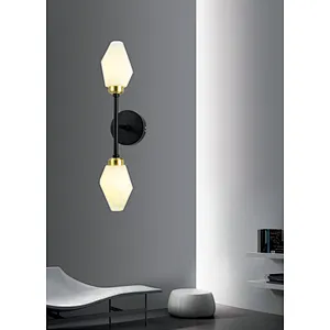 2022 European modern creative irregular glass 2 lights wall lamp