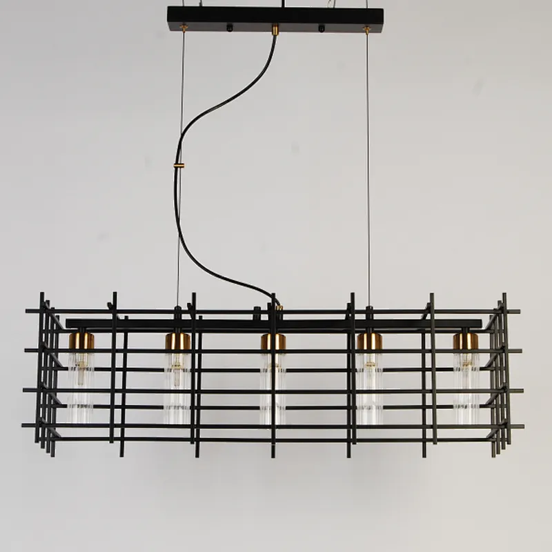 New modern industrial iron art pendant light dinning living room decoration black hanging light