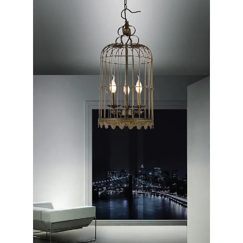 Classic American style vintage metal birdcage pendant light