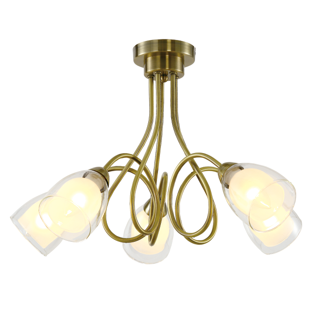 Dubai style traditional antique brass ceiling lamp glass