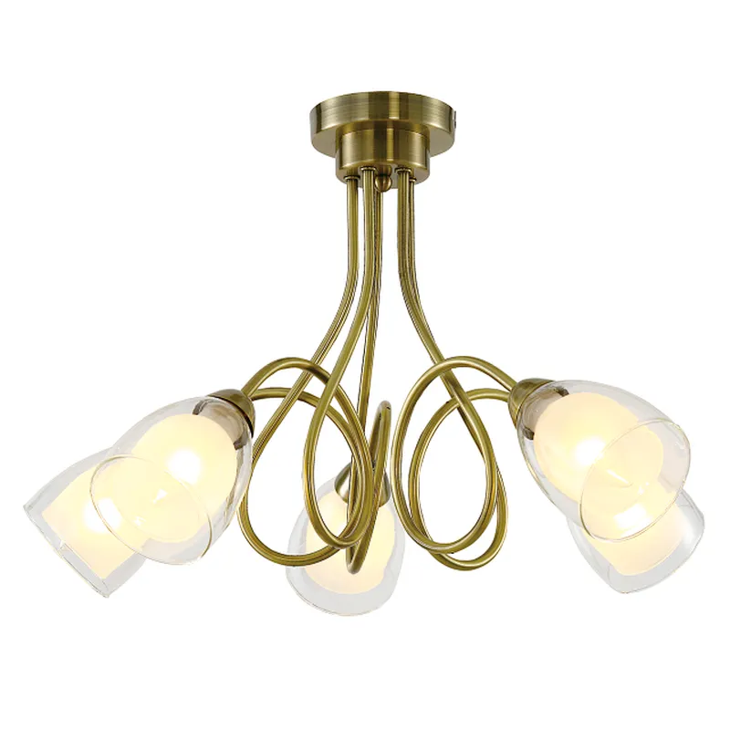 Dubai style traditional antique brass ceiling lamp glass
