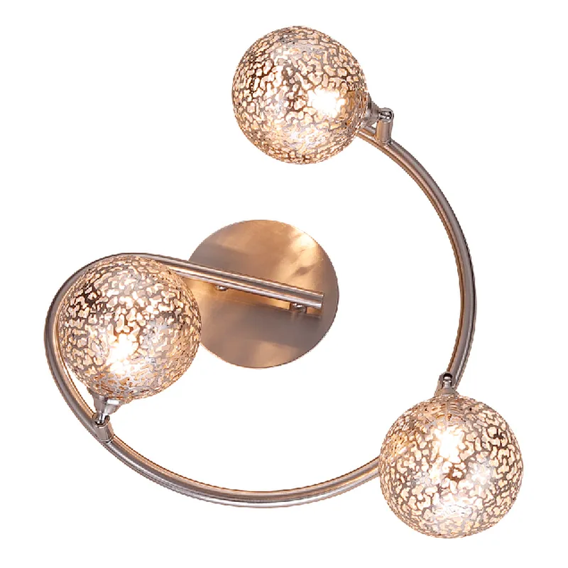 European classic fancy sand silver 3 lights wall lamp