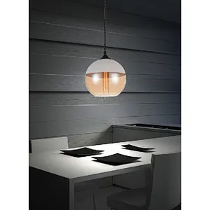 Nordic style modern amber glass pendant light for dining