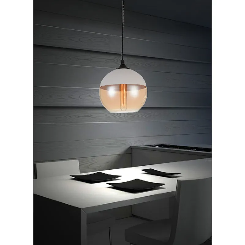 Nordic style modern amber glass pendant light for dining