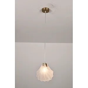 2023 Italian style modern luxury frosted pendant lamp with glass shell shade