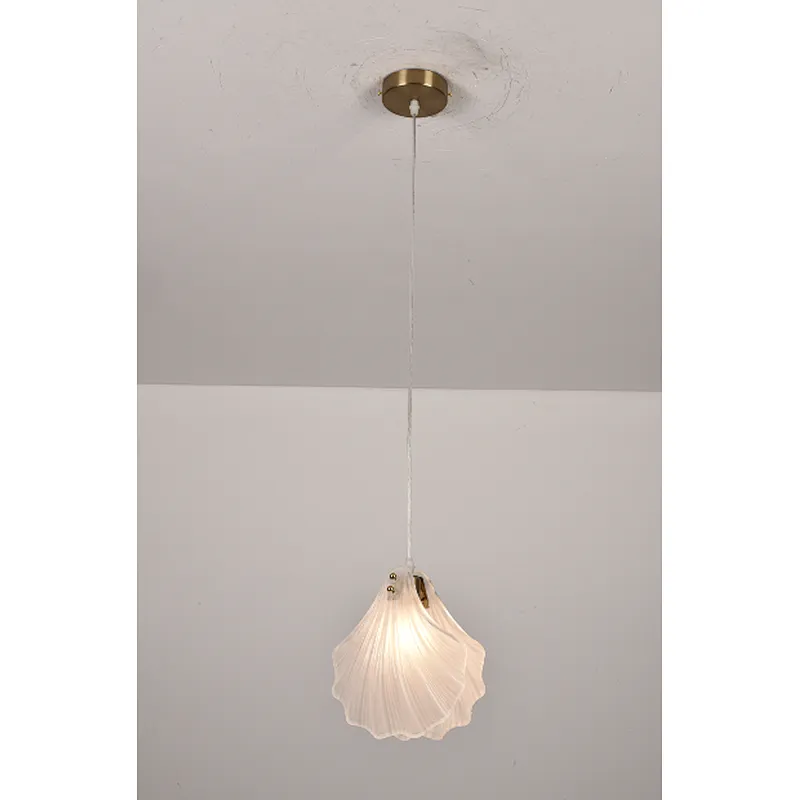 2023 Italian style modern luxury frosted pendant lamp with glass shell shade