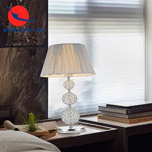 European modern table lamp with sliver fabric good quality study bedside table lamp