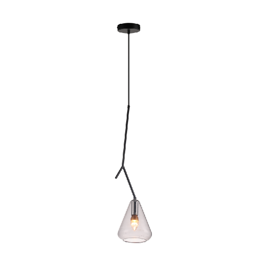 Nordic modern simple smoke grey glass pendant light