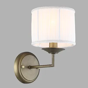 European traditional classic white cloth cover wall lamp